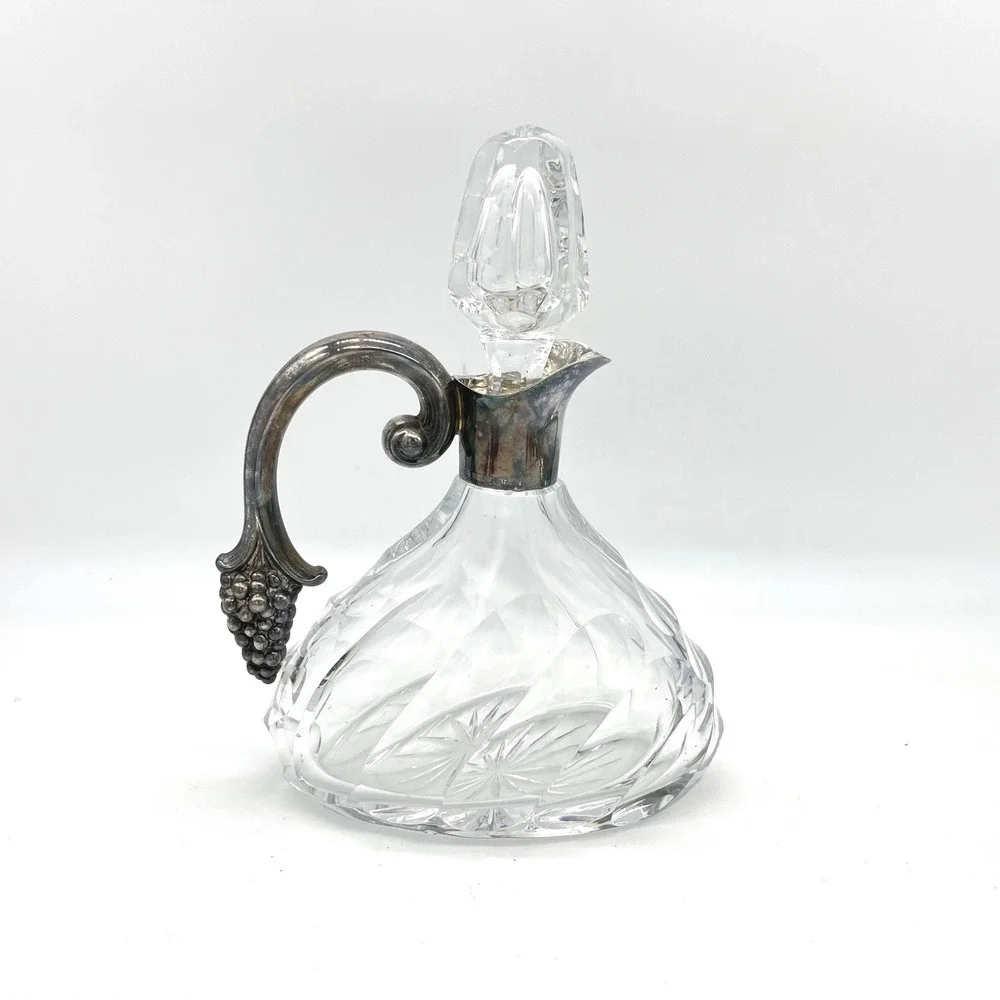 Antique Spritzer & Fuhrmann Sterling Silver‎ & Crystal Decanter Germany